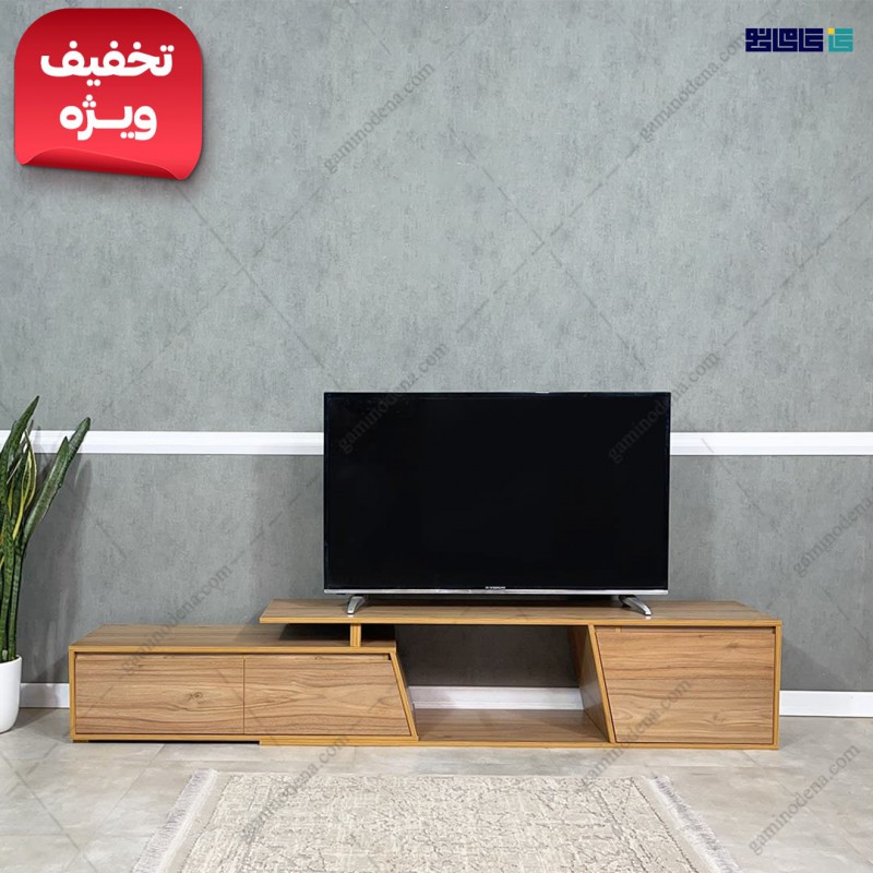 معماری نورپردازی حرفه‌ای در اطراف میز تلویزیون