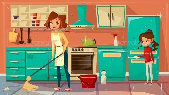 نظافت آشپزخانه و کابینت ها