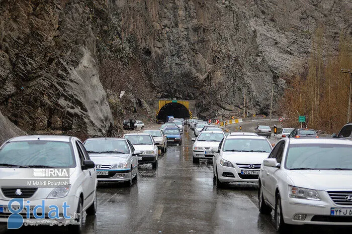 تصویری تکان دهنده از حجم ترافیک جاده چالوس