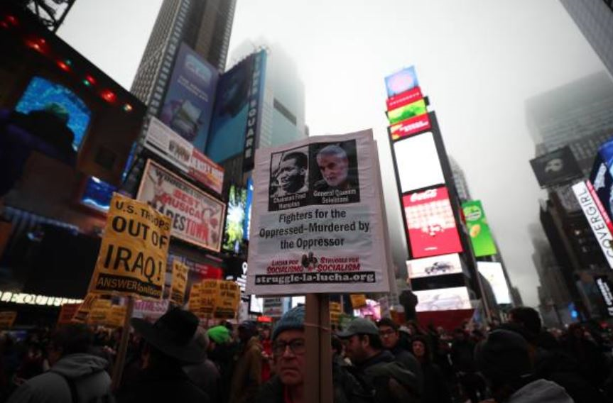 تظاهرات گسترده در شهر های مختلف آمریکا در مخالفت با ترور سردار سلیمانی