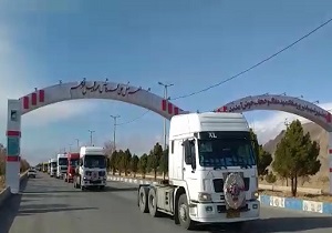 بزرگداشت شهید حاج قاسم سلیمانی توسط کامیون داران در «صغاد» فیلم