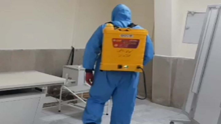 ضدعفونی کردن بیمارستان کوثر در حاجی آباد فیلم