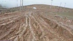 تردد سخت از جاده روستای «فیروزآباد» اردبیل فیلم