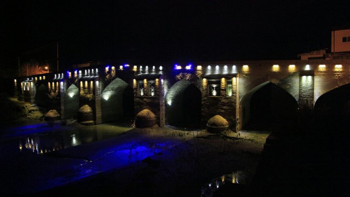 افتتاح مرحله نخست نورپردازی پل تاریخی آق قلا