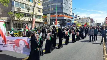 تصویری از اسب‌سواران در راهپیمایی روز قدس