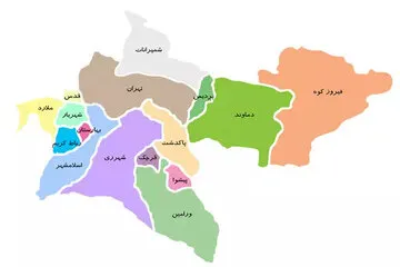 صفر تا 100 استان های شرق و غرب تهران را تشکیل می دهند