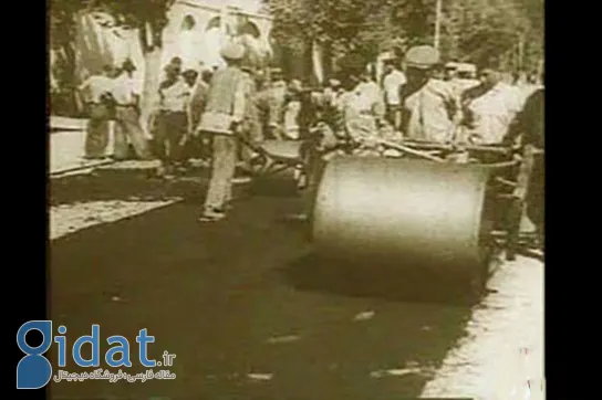 تصویر اولین خیابان سنگفرش شده تهران در سال ۱۳۱۱