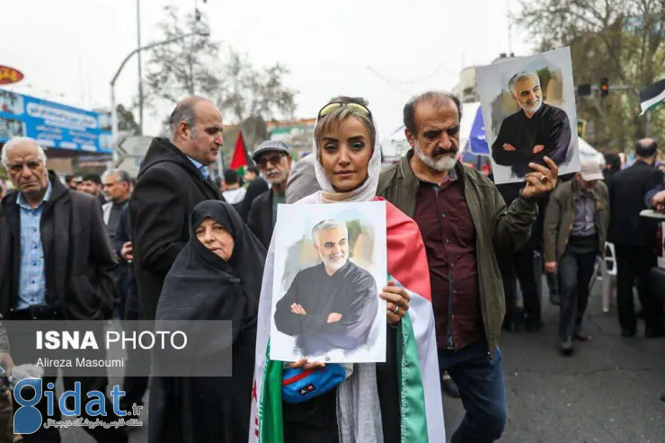 پوشش یک زن در راهپیمایی روز قدس جلب توجه کرد