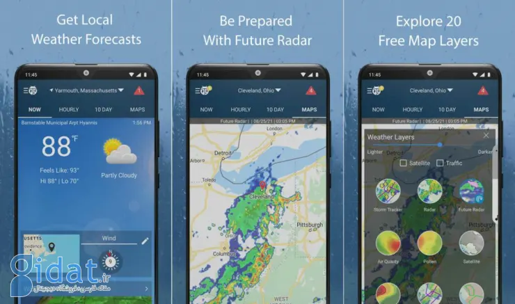 برنامه هواشناسی WeatherBug