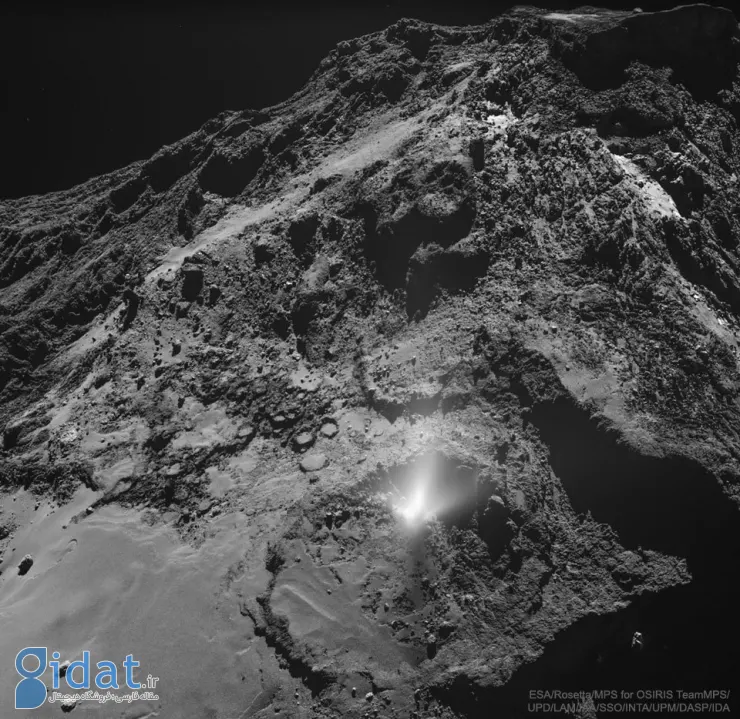 تصویر روز ناسا: جت گردوغباری ناشی از سطح دنباله‌دار 67P