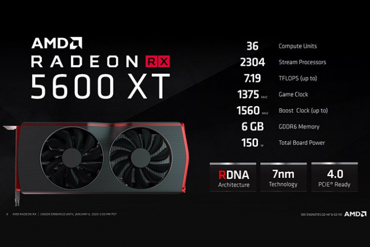 کارت گرافیک AMD رادئون RX 5600 XT معرفی شد؛