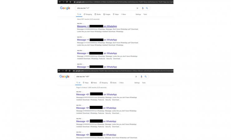 افشای شماره ۳۰۰ هزار نفر از کاربران واتساپ در موتور جست وجوی گوگل