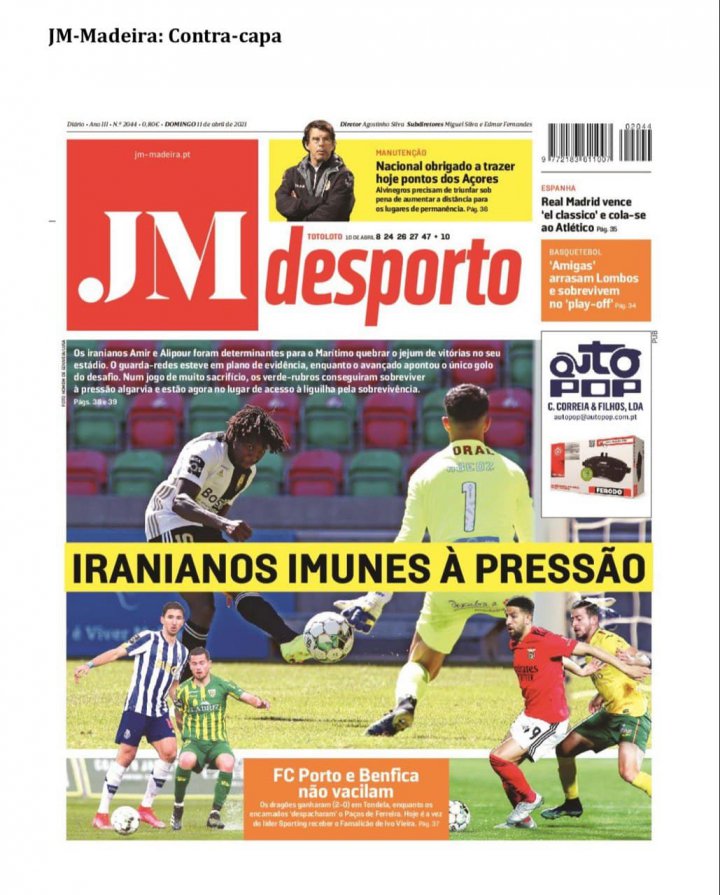 تمجید روزنامه پرتغالی از علیپور و عابدزاده (عکس)