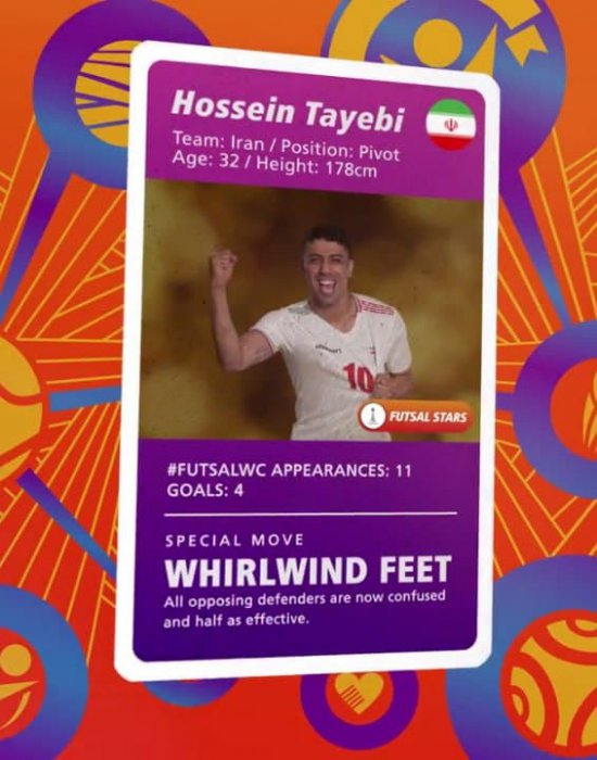 طیبی روی پوستر فیفا برای جام جهانی فوتسال