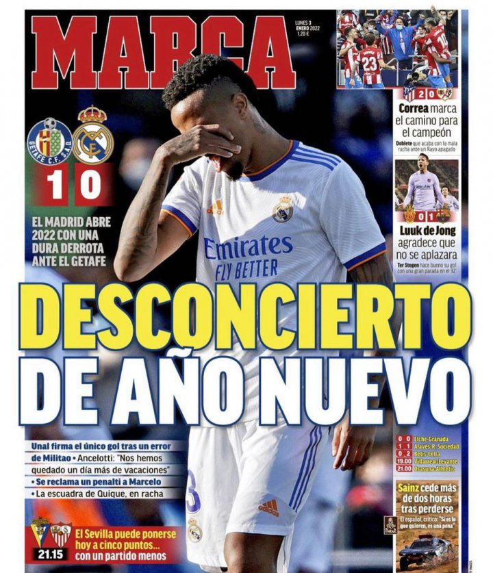 واکنش نشریات مادریدی به باخت تلخ رئال (عکس)