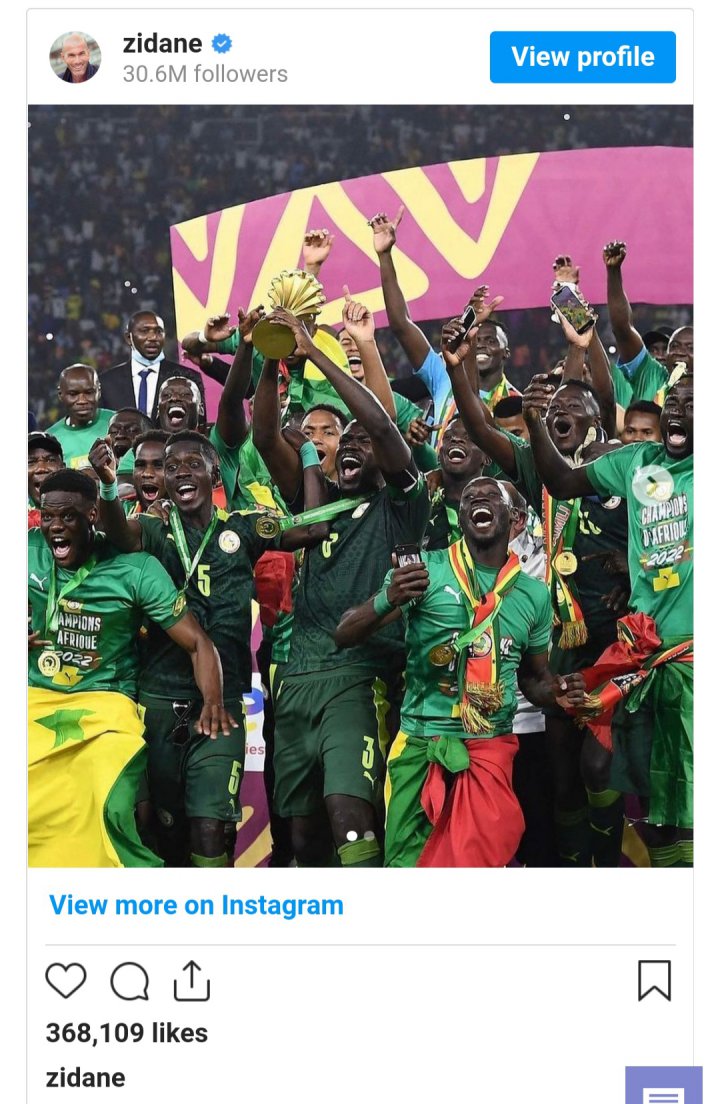 پیام زیدان به فینالیست های جام ملت های آفریقا(عکس)
