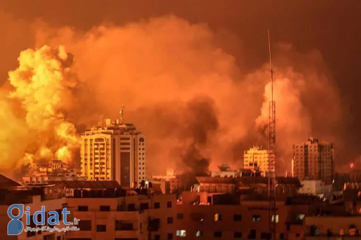 تصاویر وحشتناک از آسمان غزه پس از حملات هوایی