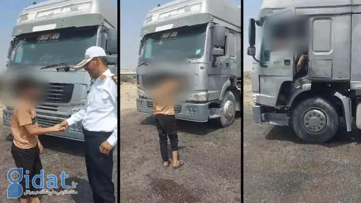 کامیون ۱۰ چرخ با راننده ۱۷ ساله توقیف شد!