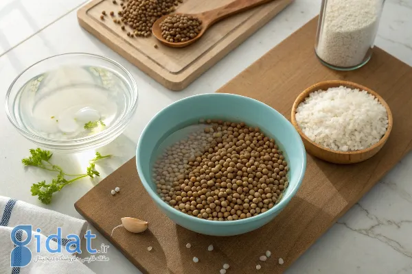 a-kitchen-countertop-with-a-bowl-of-clean-raw-brow