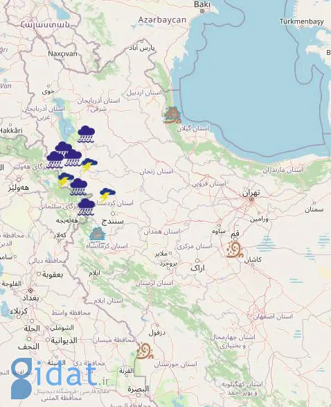 این مناطق منتظر باران شدید و برف باشند