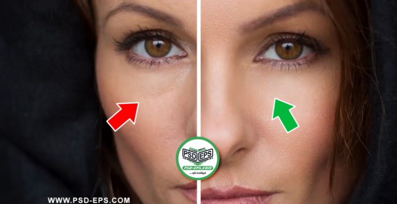 حذف چین وچروک صورت بافتوشاپ