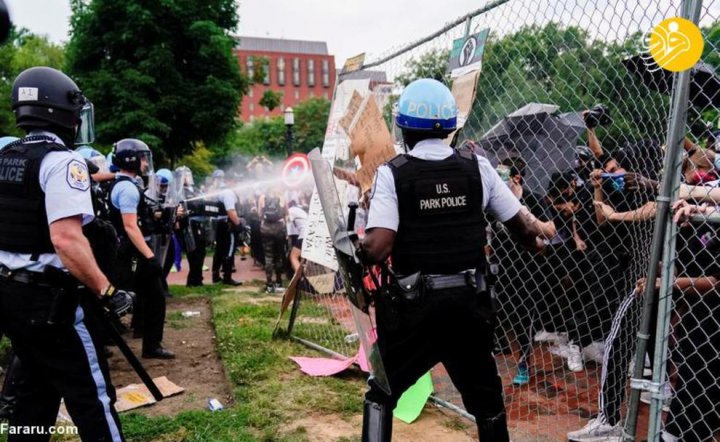 (تصاویر) تلاش برای سرنگونی مجسمه اندرو جکسون مقابل کاخ سفید