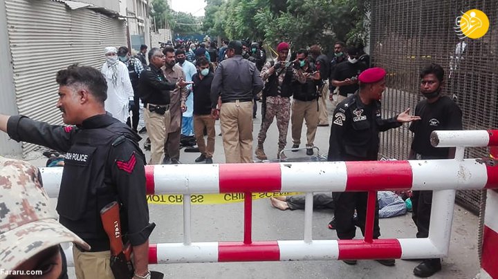 (تصاویر) حمله مرگبار به ساختمان بورس کراچی