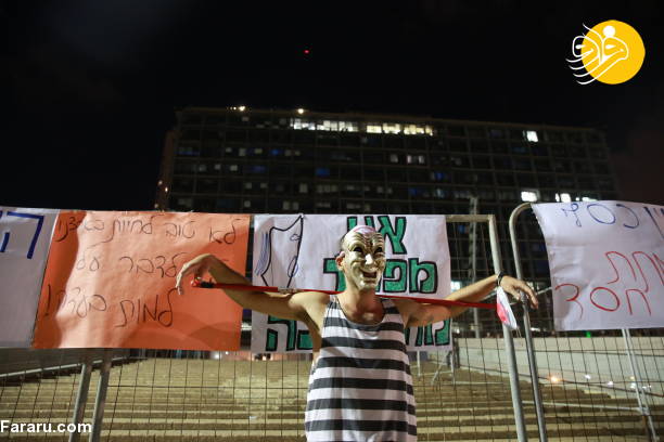 (تصاویر) تظاهرات هزاران اسرائیلی علیه نتانیاهو در تل آویو