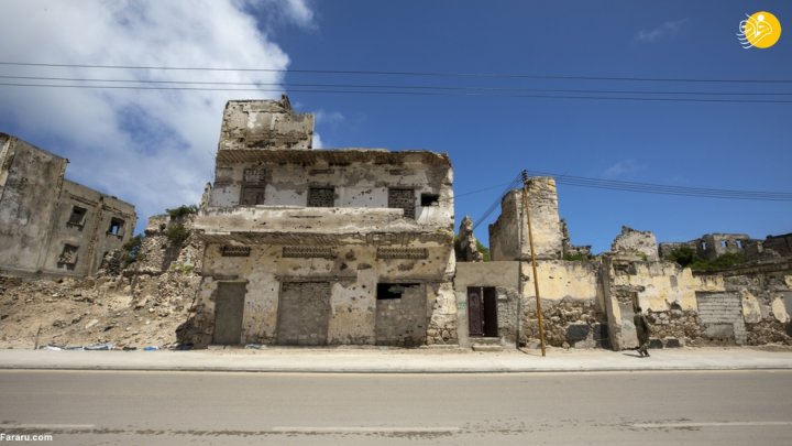 (تصاویر) ساختمان های آسیب دیده یادگاری جنگ داخلی سومالی