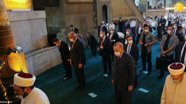 (تصاویر) شرکت اردوغان در نماز جمعه مسجد ایاصوفیه