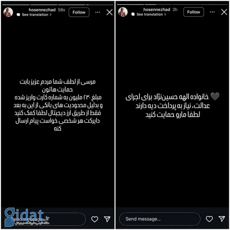 کلاهبرداری اینترنتی به نام الهه حسین نژاد