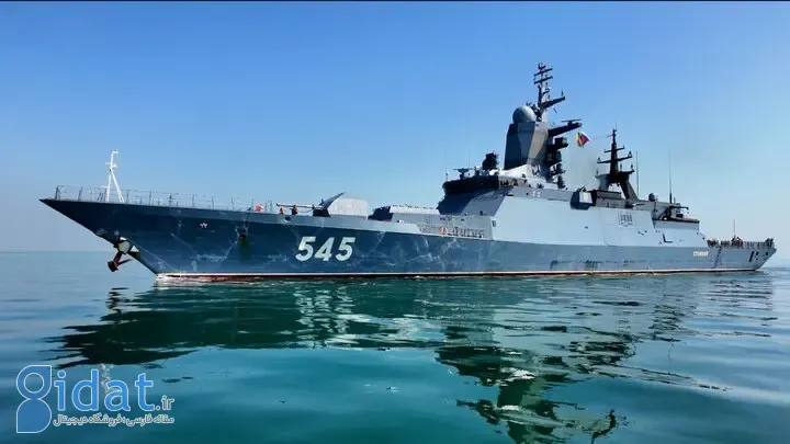تصویر ناو روسی که در بندرعباس پهلو گرفت