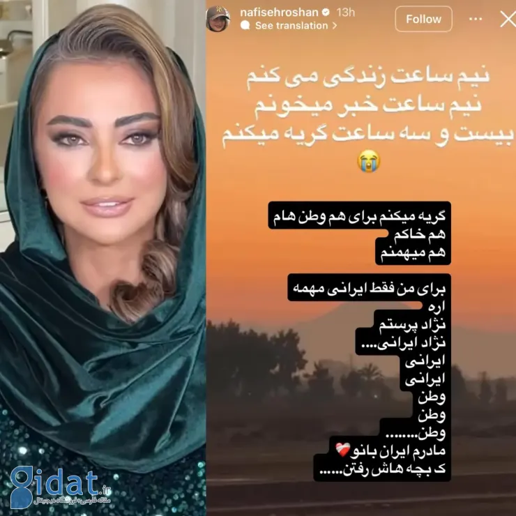 نفیسه روشن: من ۲۳ ساعت در روز گریه می‌کنم