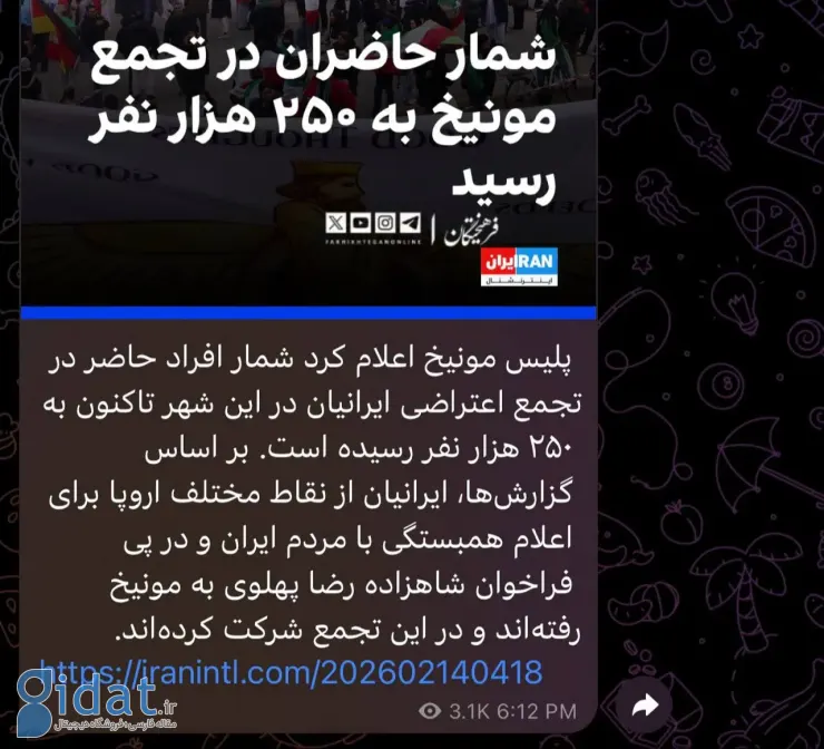 گزارش روشنفکران از تعداد حاضران در تجمع مونیخ