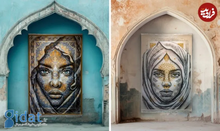 نقاشی‌های شگفت‌انگیزی که روی «فرش ایرانی» کشیده شده‌اند