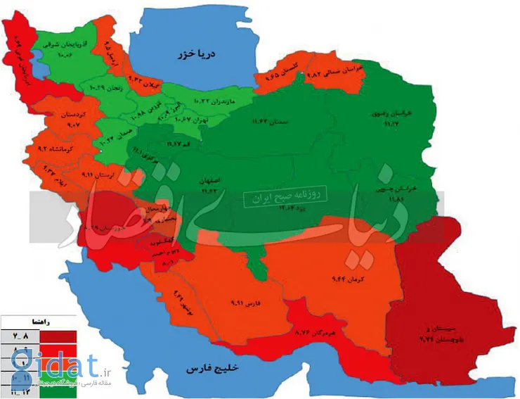 مقایسه نمرات دانش آموزان در چین، مکزیک، روسیه و ایران