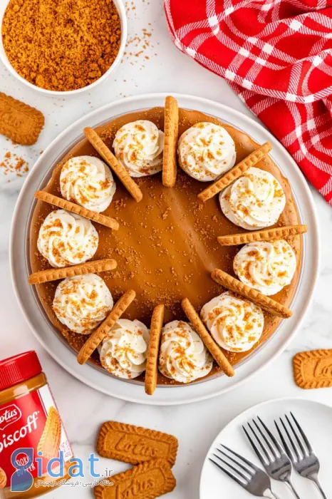 طرز تهیه چیز کیک لوتوس خوشمزه و خانگی + ویدئو