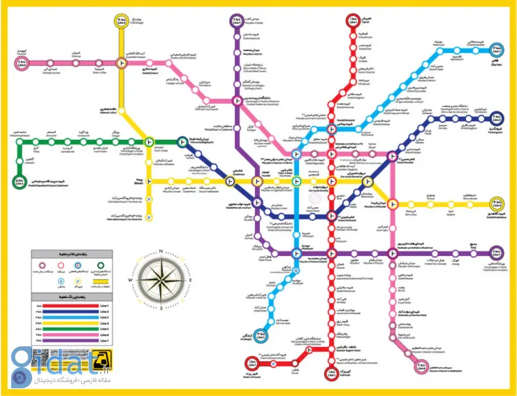 نقشه مترو تهران ۱۴۰۵ : دانلود با کیفیت بالا + راهنمای کامل خطوط و قیمت بلیت